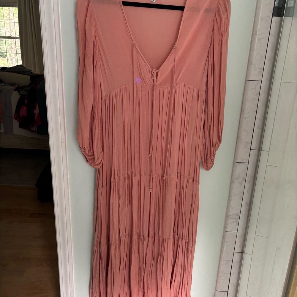 Young Fabulous & Broke Coral Long Sleeve Dress